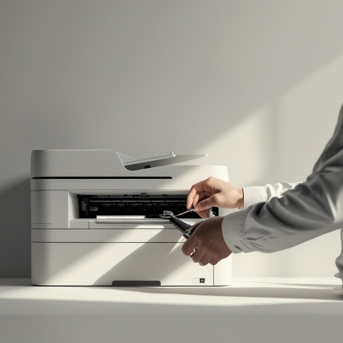 Servicio técnico de mantenimiento de impresoras a domicilio, con limpieza profesional, diagnóstico y ajuste para equipos de marcas como Epson, HP, Canon y más.
