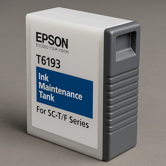 Tanque de mantenimiento Epson T619300 original para impresoras SureColor SC-T y SC-F. Recolector de tinta residual para ciclos de limpieza.
