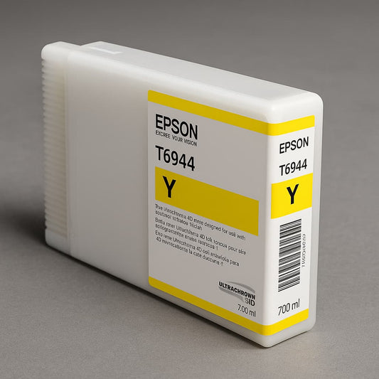 Cartucho de tinta Epson T694400 color yellow o amarillo de 700 ml, original, para impresoras Epson SureColor T Series. Alta calidad y precisión para impresión técnica y gráfica.